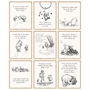 97 decor classic winnie the pooh baby shower decorations – winnie the pooh wall art prints, vintage winnie the pooh nursery decor, winnie pooh inspirational quotes poster for girl room (8×10 unframed)