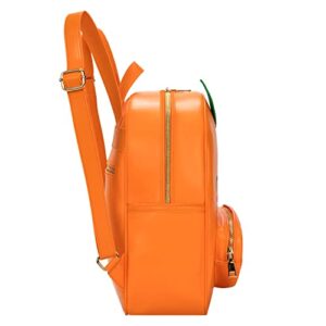 Remember Like Yesterday - Women and Kids Fashion Backpack | Kawaii Backpack Orange | Faux Leather