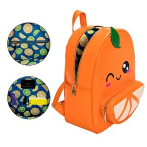 Remember Like Yesterday - Women and Kids Fashion Backpack | Kawaii Backpack Orange | Faux Leather