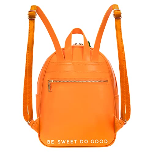 Remember Like Yesterday - Women and Kids Fashion Backpack | Kawaii Backpack Orange | Faux Leather