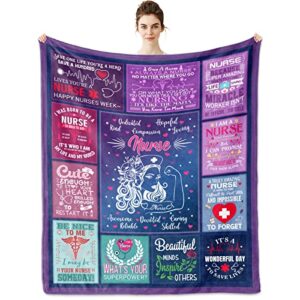 nurse gifts for women, nurse practitioner gifts, gifts for nurses blanket 60″x50″, nurse week gifts, school nursing student gifts, rn gifts for nurses, nurse birthday retirement graduation gifts ideas