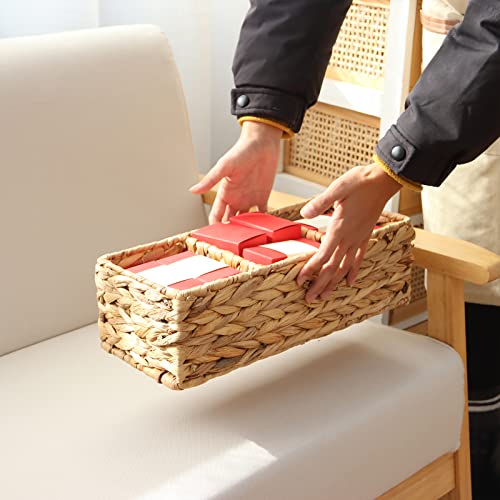 YAHUAN Woven Water Hyacinth Storage Basket Divided Basket With 3 ...