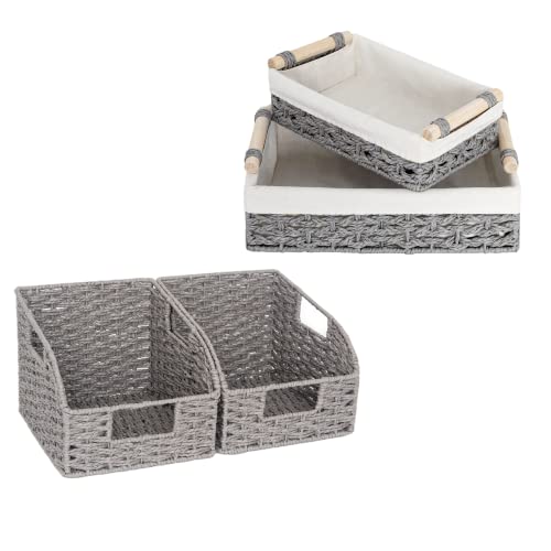 StorageWorks Round Paper Rope Storage Baskets