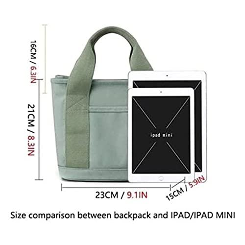 Large Capacity Multi-Pocket Handbag, Tote Bag with Zipper Pocket, Canvas Tote Bags for Women for Work, School, Travel (Blue)