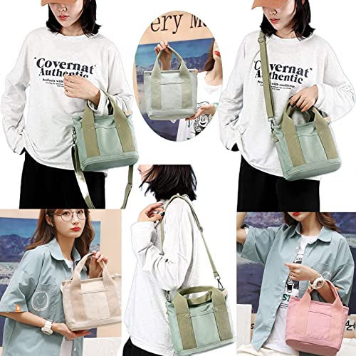 Large Capacity Multi-Pocket Handbag, Tote Bag with Zipper Pocket, Canvas Tote Bags for Women for Work, School, Travel (Blue)