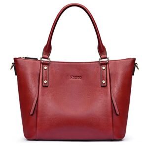 kattee genuine leather soft totes shoulder bags women top handle satchels purse cute handbag fashion daily travel