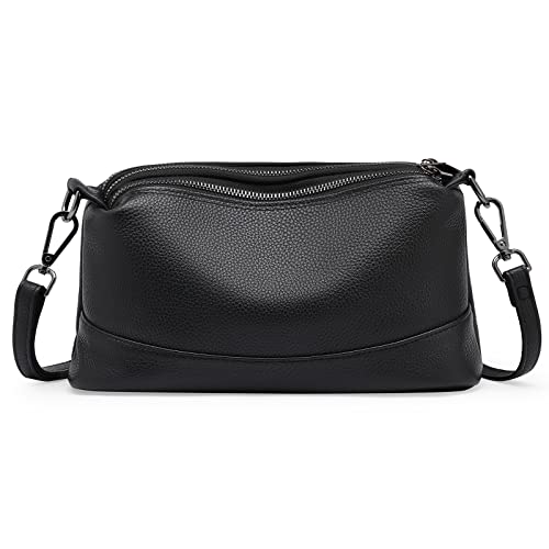 GAEKEAO Crossbody Bags for Women Small Cross Body Bag Genuine Leather Camera Bag Purse with Adjustable Strap