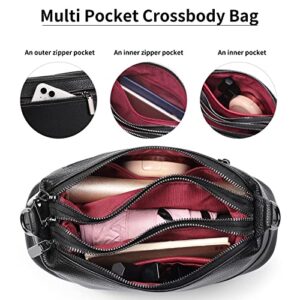 GAEKEAO Crossbody Bags for Women Small Cross Body Bag Genuine Leather Camera Bag Purse with Adjustable Strap