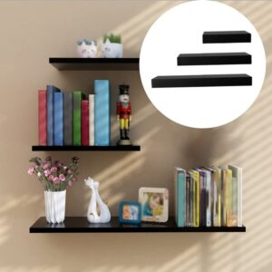 XJJZS Wall Shelf Wall Floating Rack Wall Decor Multifunctional Storage Rack Shelf Rack Kitchen/Bedroom Frame (Color : Black, Size : 30 * 15cm)