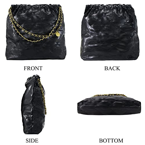 Crossbody Bag for Women Soft PU Leather Handbag Womens Hobo Shoulder bag with Wallet Diamond Plaid (Black)
