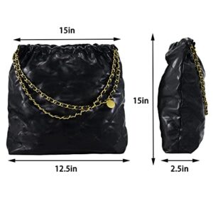 Crossbody Bag for Women Soft PU Leather Handbag Womens Hobo Shoulder bag with Wallet Diamond Plaid (Black)