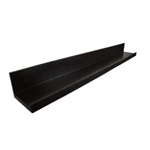 PARREN Shelves Rectangle Wood Wall Mounted Long Floating Picture Ledge Shelf, One, 72Wx4.5Dx3.5H, Black