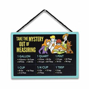 open road brands scooby-doo hanging wood measuring sign – take the mystery out of measuring conversion chart for kitchen