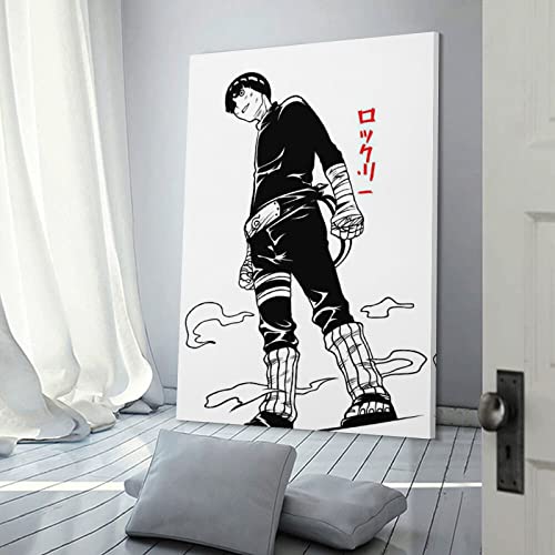 Minimalist Anime Posters Anime Canvas Wall Art for Room Anime Wall Decor for Bedroom (Minimalist Rock Lee Poster,12×18 inch-No Framed)