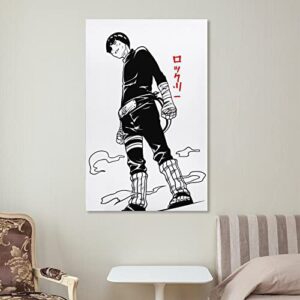 Minimalist Anime Posters Anime Canvas Wall Art for Room Anime Wall Decor for Bedroom (Minimalist Rock Lee Poster,12×18 inch-No Framed)