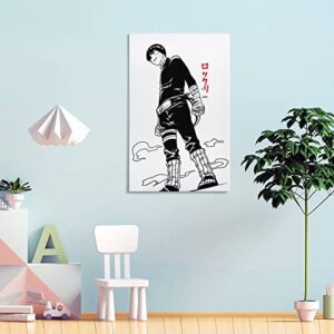 Minimalist Anime Posters Anime Canvas Wall Art for Room Anime Wall Decor for Bedroom (Minimalist Rock Lee Poster,12×18 inch-No Framed)