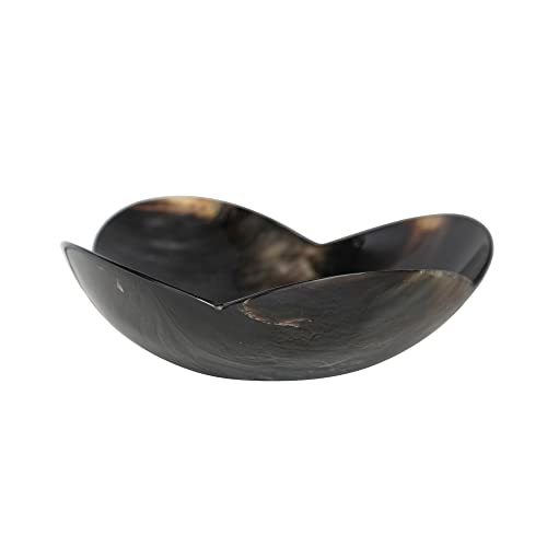 Creative Co-Op Horn Flower Shaped, Black Decorative Bowl