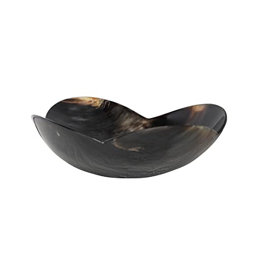 Creative Co-Op Horn Flower Shaped, Black Decorative Bowl