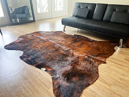 bonanza leathers Genuine Cowhide Rug Dark Brindle Size S/L/XL 5X6/6X7/7X8 FT (6x7)