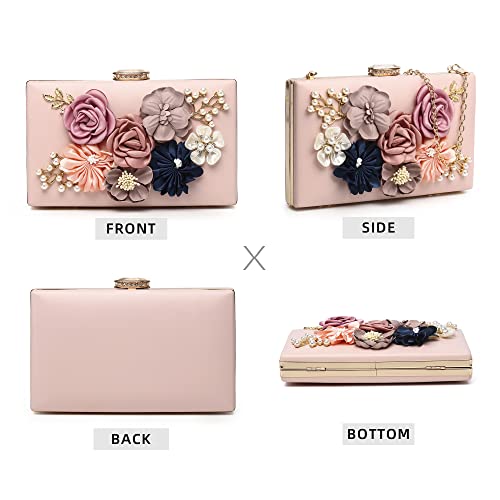 Floral Clutch Floral Clutch Purses For Women 3d Flower Purse Clutch With Roses Flower Clutch Clach Unique Clutch Purses For Women Blush Clutch Purses Women Evening Bridal Pearl Clutch Bride Clutch