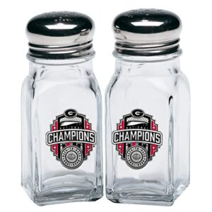heritage pewter georgia bulldogs 2022 national championship salt and pepper shaker set of 2 bottles | expertly crafted pewter glass