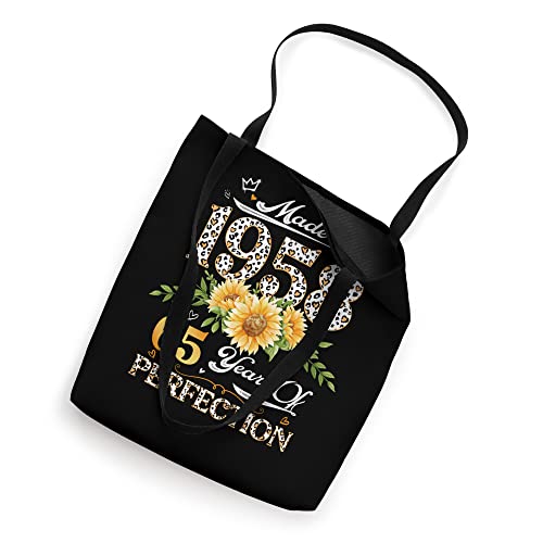 Womens 65 Year Old Leopard Made In 1958 Floral 65th Birthday Tote Bag