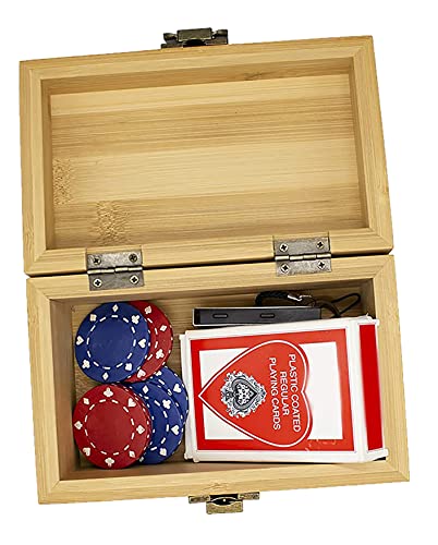 Cali Factory - Small Size Wooden Box - Wood Keepsake Box With Hinged Lid and Metal Latch - Memory Box For Gift , Storage For Jewely , Tea or Other Treasures (Natural Bamboo)