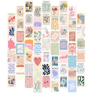 woonkit 60 pc danish pastel room decor, posters for room aesthetic, trendy room decor, cute preppy bedroom wall collage dorm matisse wall art prints pictures photo collage kit, coconut teen girl stuff (a – danish pastel)