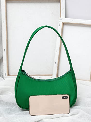 GORGLITTER Women's Solid Shoulder Bags Minimalist Bag Mini Clutch Tote Handbags Green One Size