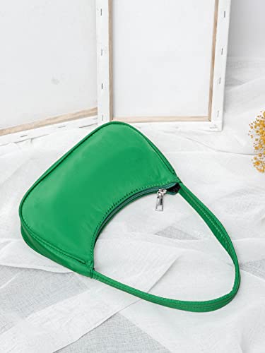 GORGLITTER Women's Solid Shoulder Bags Minimalist Bag Mini Clutch Tote Handbags Green One Size