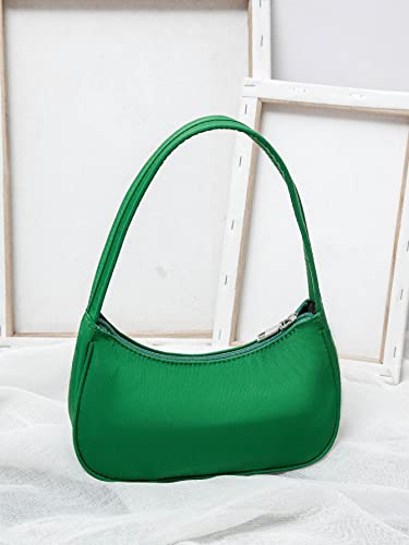 GORGLITTER Women's Solid Shoulder Bags Minimalist Bag Mini Clutch Tote Handbags Green One Size