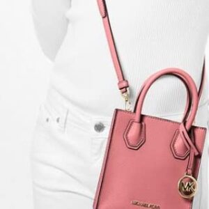 Michael Kors Mercer Extra-Small Pebbled Leather Crossbody Bag (Tea Rose)