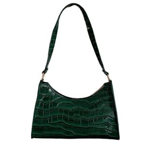 GORGLITTER Women's Crocodile Embossed Shoulder Bags Classic Hobo Tote Handbags Green One Size