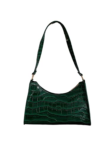 GORGLITTER Women's Crocodile Embossed Shoulder Bags Classic Hobo Tote Handbags Green One Size