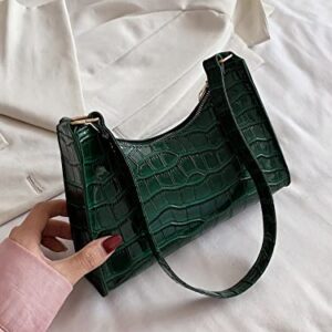 GORGLITTER Women's Crocodile Embossed Shoulder Bags Classic Hobo Tote Handbags Green One Size