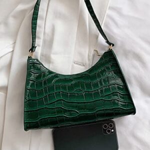 GORGLITTER Women's Crocodile Embossed Shoulder Bags Classic Hobo Tote Handbags Green One Size