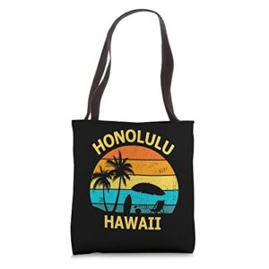 Travel Honolulu Hawaii Vacation Souvenir Hawaiian Tote Bag