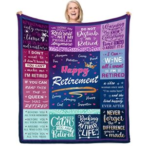 Retirement Gifts For Women 2023, Retirement Gifts Blanket 50"x60", Retired Gifts For Women, Farewell Gifts For Coworkers, Coworker Leaving Gifts For Women, Goodbye Gifts For Coworkers Throw Blankets