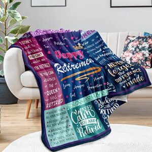 Retirement Gifts For Women 2023, Retirement Gifts Blanket 50"x60", Retired Gifts For Women, Farewell Gifts For Coworkers, Coworker Leaving Gifts For Women, Goodbye Gifts For Coworkers Throw Blankets