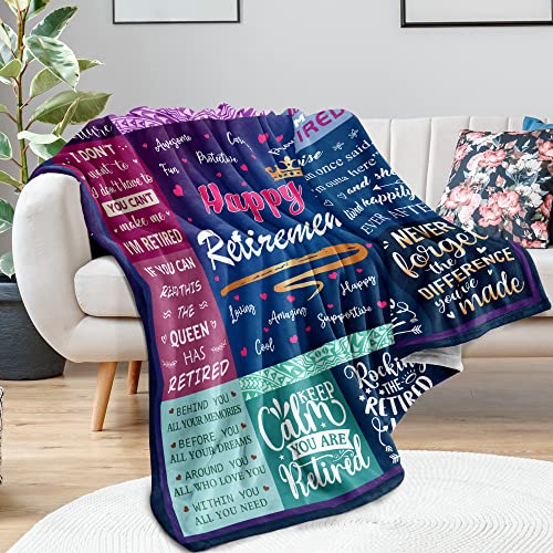 Retirement Gifts For Women 2023, Retirement Gifts Blanket 50"x60", Retired Gifts For Women, Farewell Gifts For Coworkers, Coworker Leaving Gifts For Women, Goodbye Gifts For Coworkers Throw Blankets