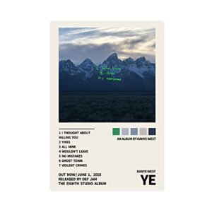 TOBIANG Kanye Poster West Ye Music Album Cover Signed Limited Poster Canvas Poster Wall Art Decor Print Picture Paintings for Living Room Bedroom Decoration Unframe:12x18inch(30x45cm)