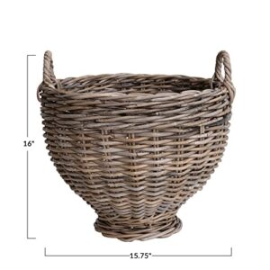 Creative Co-Op Woven Rattan Storage, Natural Basket