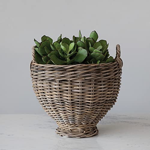 Creative Co-Op Woven Rattan Storage, Natural Basket