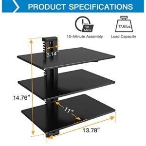 PERLESMITH Floating Wall Mounted 3 Shelves & 2 Shelves & 1 Shelf