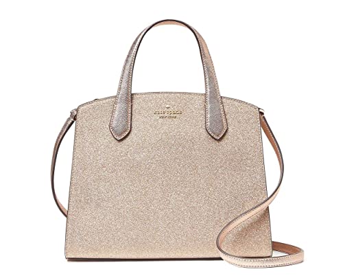 Kate Spade New York Tinsel Glitter Fabric Satchel Crossbody Purse (Rose Gold)