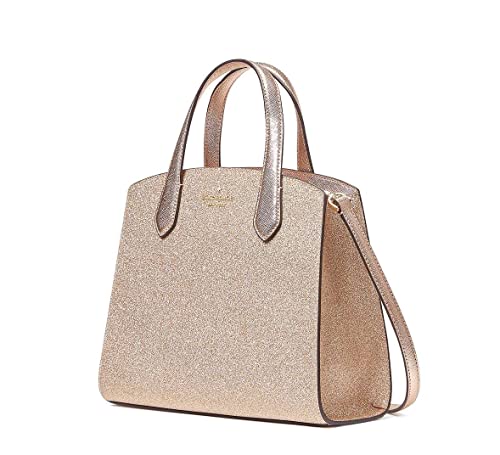 Kate Spade New York Tinsel Glitter Fabric Satchel Crossbody Purse (Rose Gold)