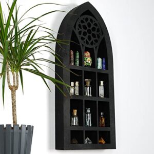 countoozq floating shelves for wall mounted wall boho hanging gothic decoration old church window crystal wall shelf creative decorative fairytale black cabinet for living room