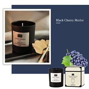 Scented Candle Black Cherry Merlot,150G Perfume Floral Aroma Gift Candle Set,Handmade Soy Wax in Glass Jar 12 Hours,Prefect for Meditation Stress Relief Mood Boosting