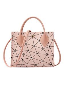 gorglitter women’s geometric tote bags top handle satchel handbag shoulder handbag purses pink one size