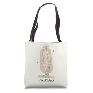 hermes greek mythology pastel greek god tote bag